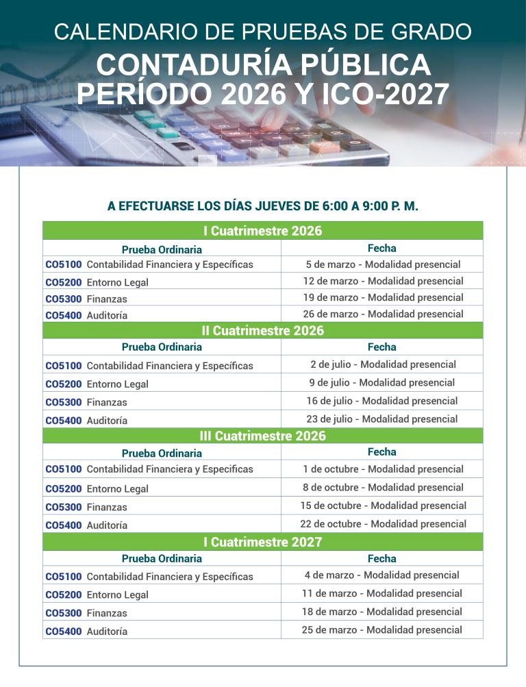 Pruebas de Grado- Dirección Académica de Contaduría