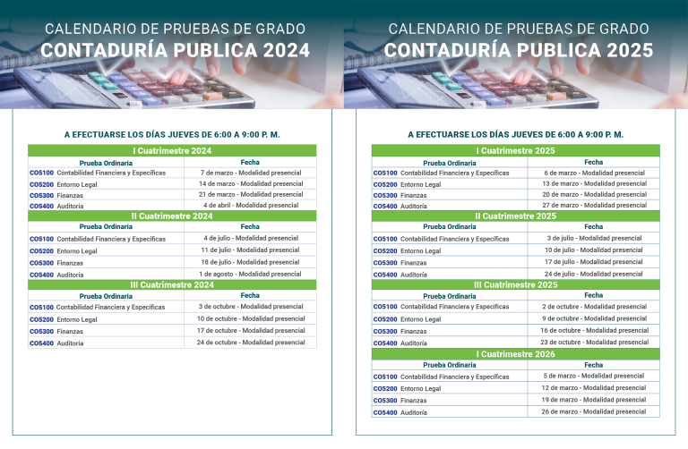 Pruebas de Grado- Dirección Académica de Contaduría